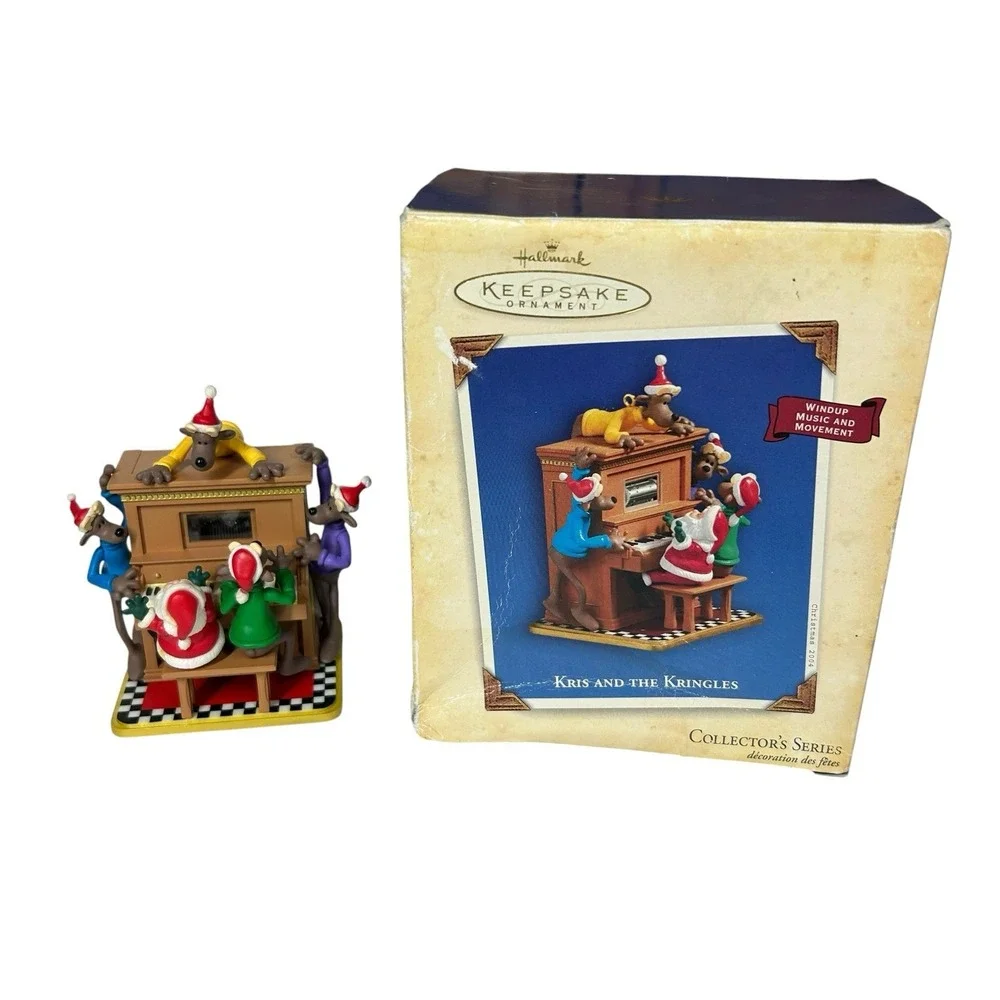 Vtg Hallmark Keepsake Ornament Kris and the Kringles Wind Up Music & Moves 2004